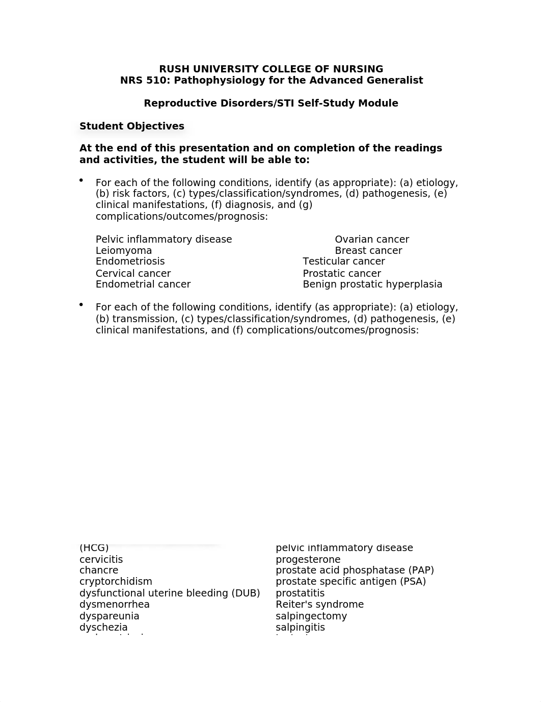 NSG 510 Exercises Self Study Reproductive STI KL.docx_dd7knbpcav8_page1