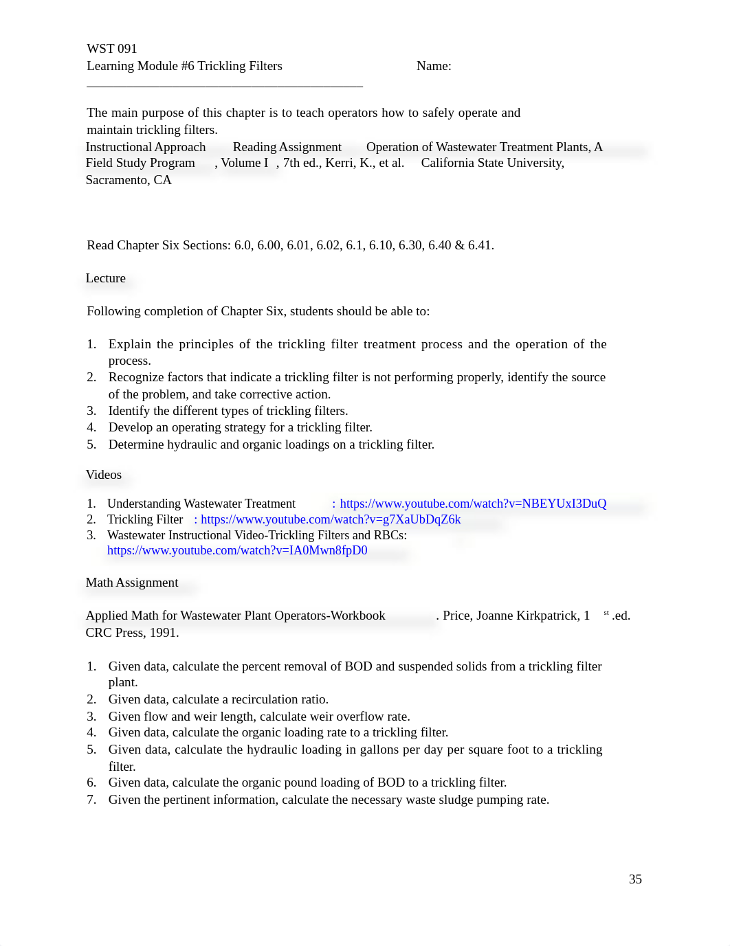 WST-091 Learning Module #6 Trickling Filters homwork.docx_dd7v7b0rzoh_page1