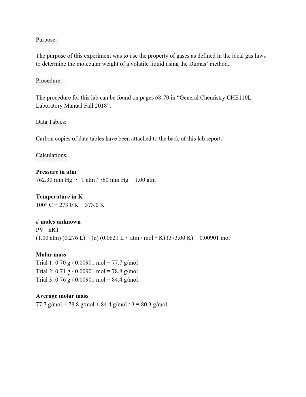 Gas Law Experiment: Determination of the Molar Mass of a Volatile Liquid- chem.pdf_dd895hgnhym_page2