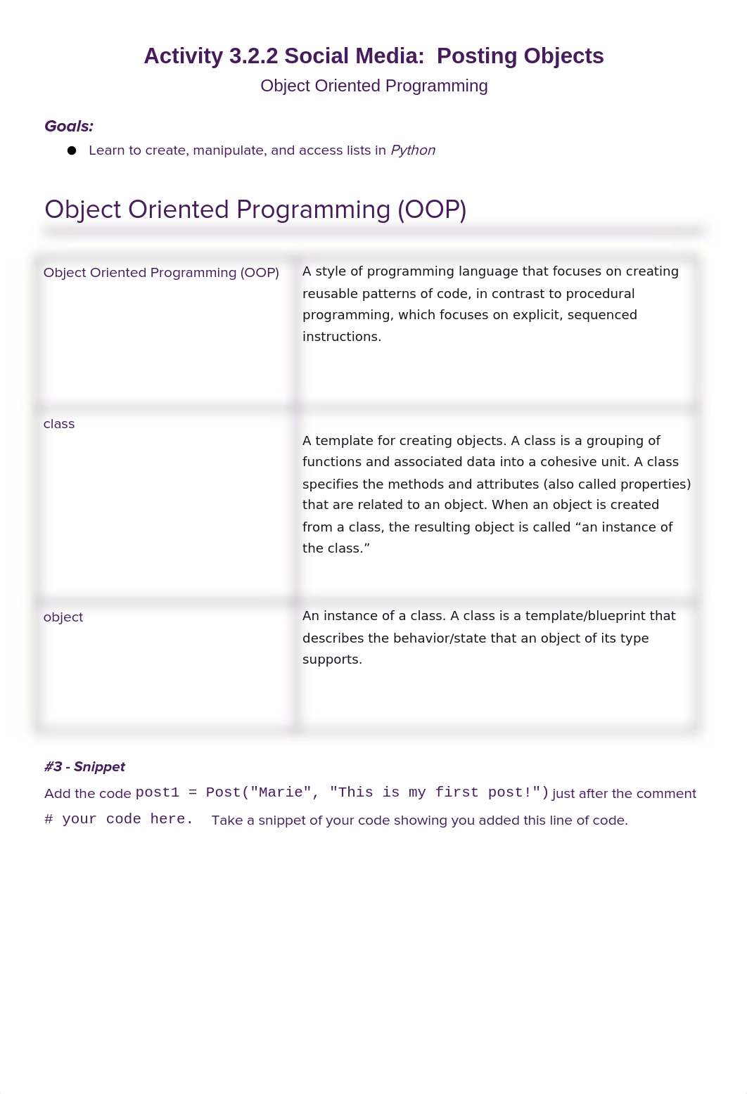 Christine Collins - Activity 3.2.2 Social Media_  Posting Objects  - Object Oriented Programming.doc_dd8sr7o99cc_page1