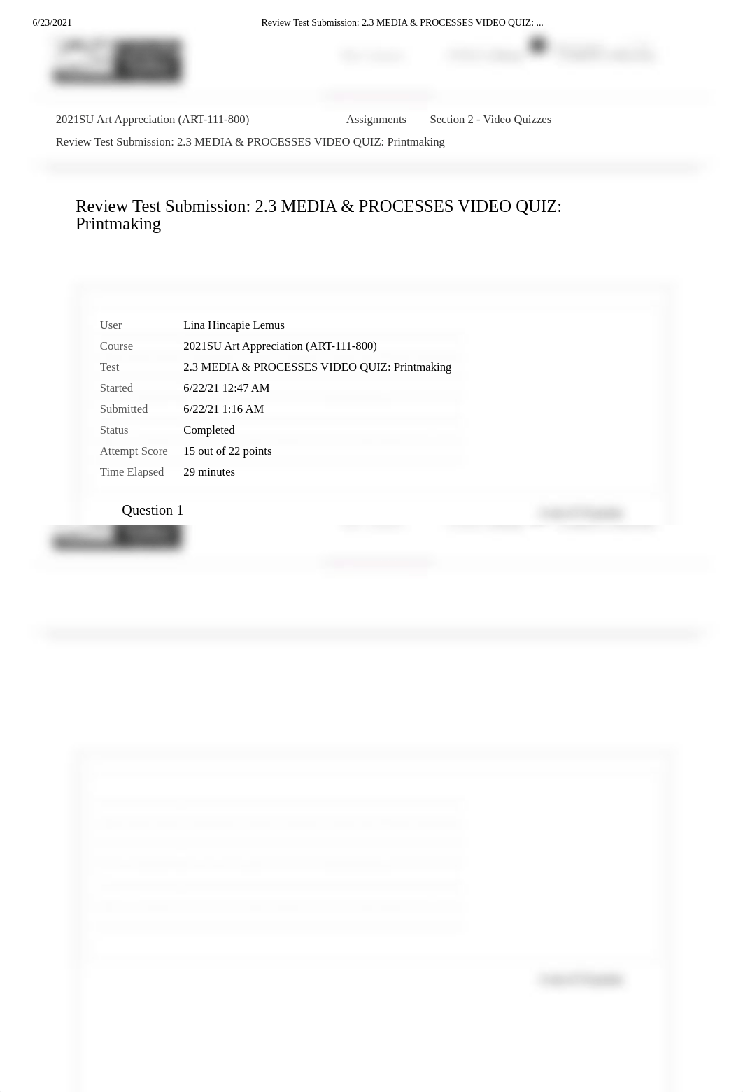 Review Test Submission_ 2.3 MEDIA & PROCESSES VIDEO QUIZ_ .._.pdf_dd915mn87n0_page1