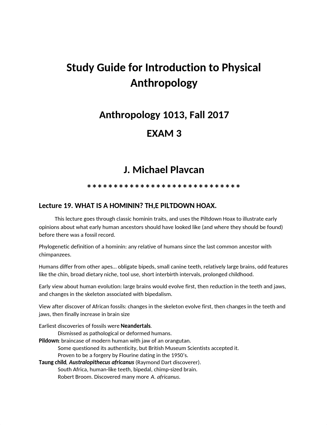 Study Guide for Introduction to Physical Anthropology EXAM 3.docx_dd9gcvs8t7t_page1