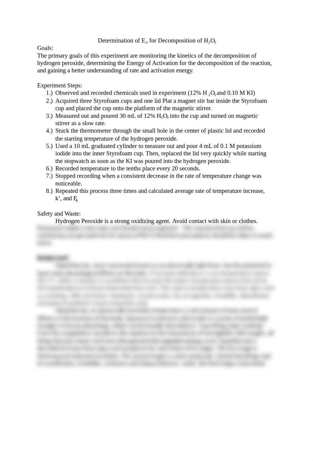 Activation Energy of H2O2 Lab report.docx_dd9ombm34w2_page1