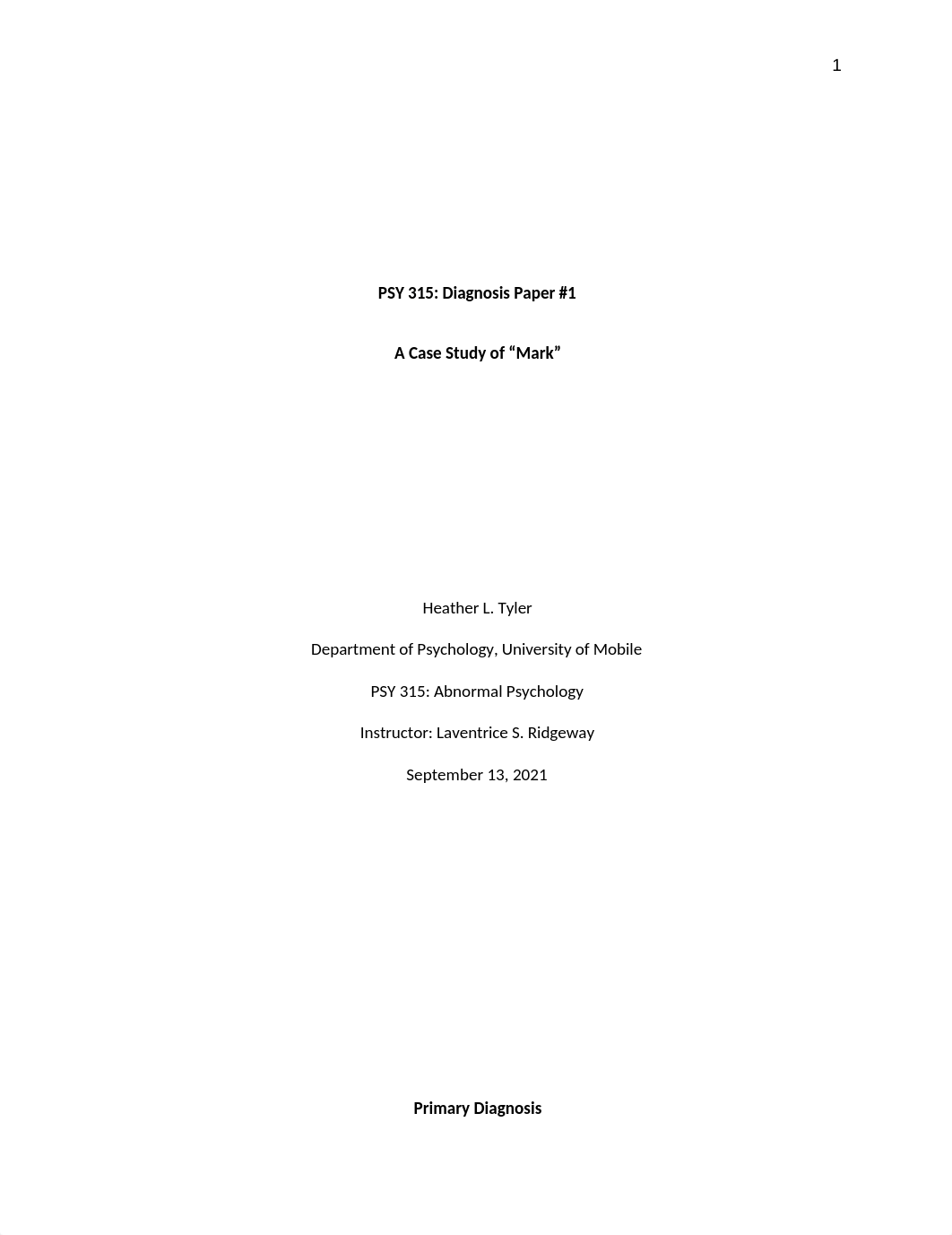 PSY 315 Abnormal Psychology Diagnosis Paper 1 GRADED.docx_dd9uvc7ljlu_page1