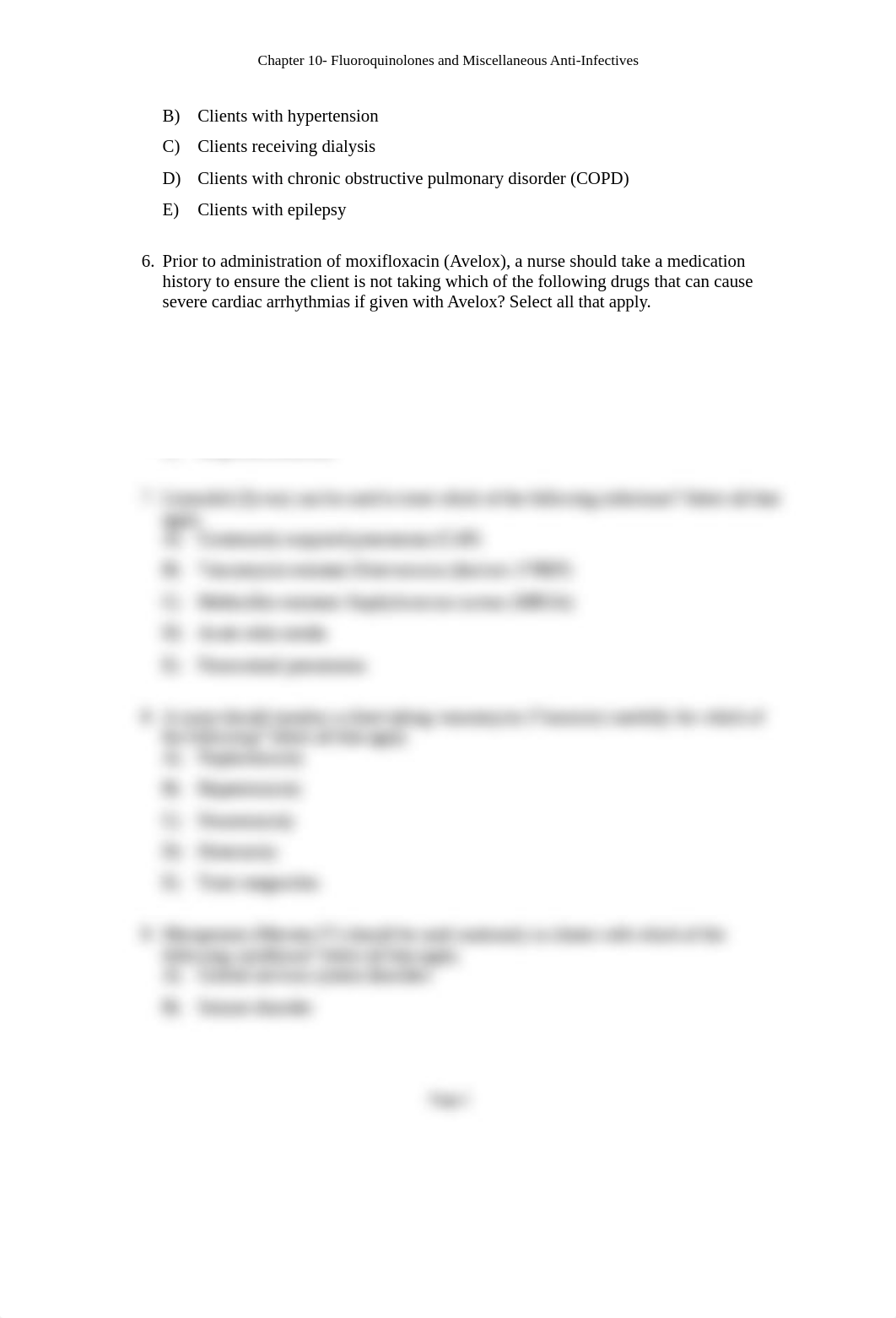 Chapter 10- Fluoroquinolones and Miscellaneous Anti-Infectives.docx_dda56kg9w7j_page2