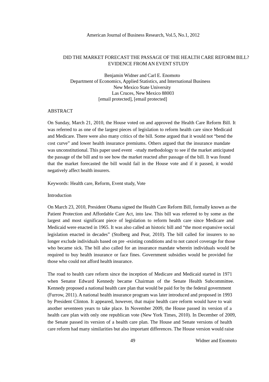 Did the Market Forecast the Passage of the Health Care Reform Bill - Evidence from an Event Study.pd_dda5wh0yvu8_page1