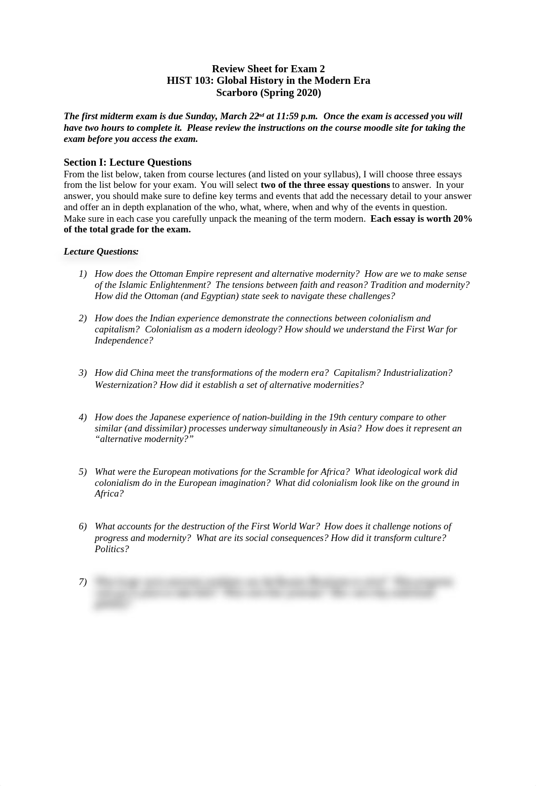 HIST 103 S20 (Review Sheet for Exam 2).docx_ddalsrf9eh2_page1