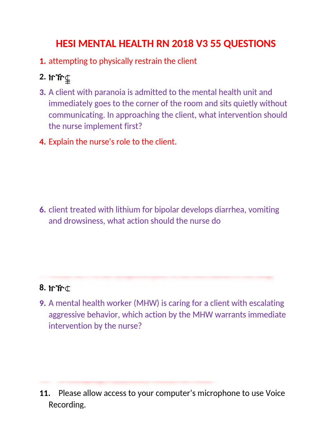 HESI MENTAL HEALTH PSYCH 2018 V3 55 QUESTIONS.doc_ddaofjncdzd_page1