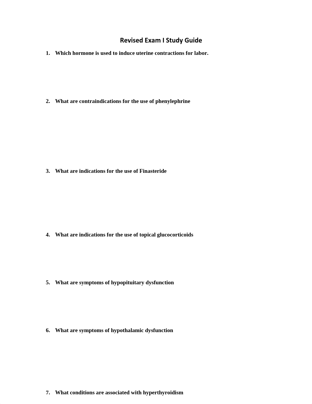 Pharm II Exam 1 Review revised.pdf_ddavm2432jq_page1