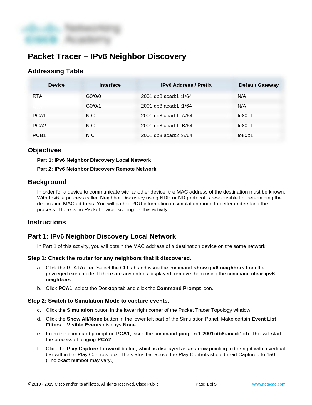 9.3.4 Packet Tracer - IPv6 Neighbor Discovery.docx_ddb00aganxe_page1