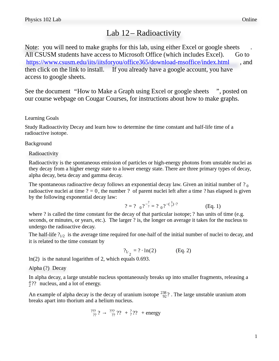 Phys 102 Lab 12 - Radioactivity Lab Online ed.pdf_ddb0hcglkpu_page1