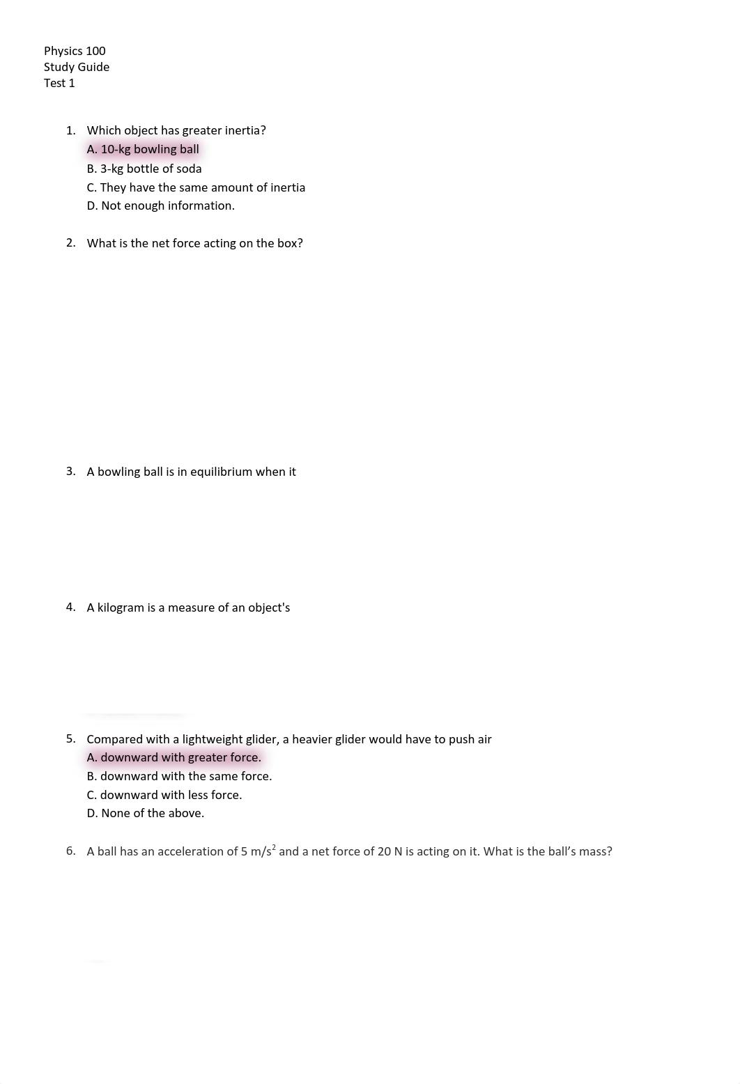 Exam 1 Review PHY Answer Key.pdf_ddbq714i8b0_page1