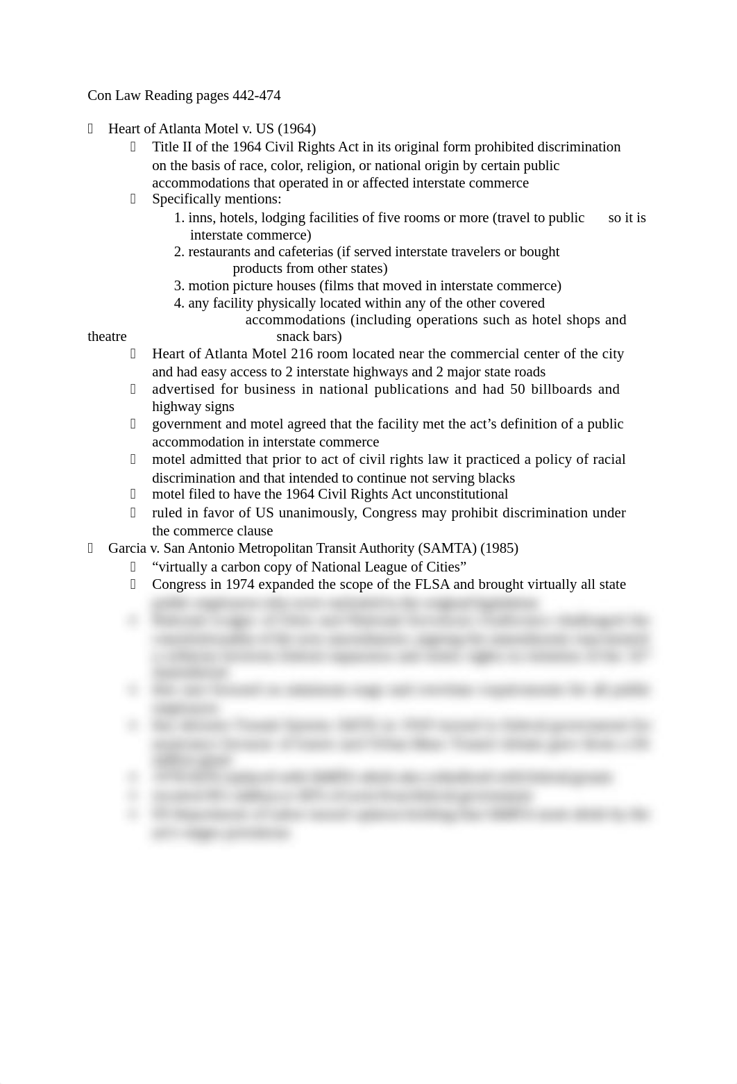 Con Law: Heart of Atlanta Motel v US, Garcia v. SAMTA, US v. Lopez, US v. Morrison, Gonzales v. Raic_ddc0j9qtrq0_page1