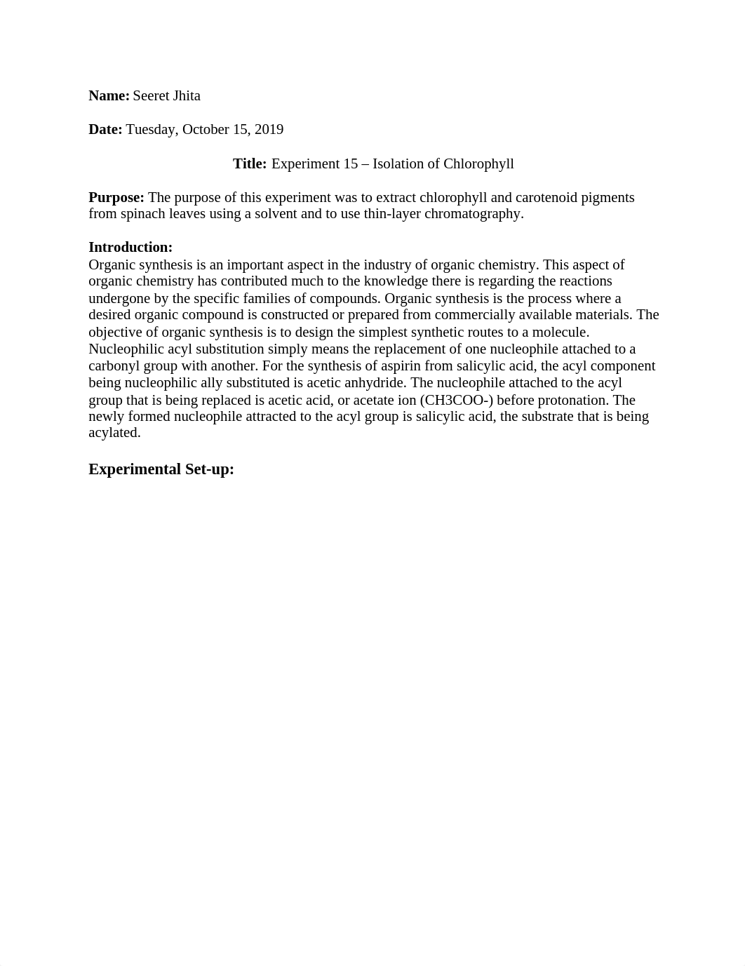 Experiment 15 - Isolation of Chlorophyll completed.docx_ddc2i3d4iya_page1