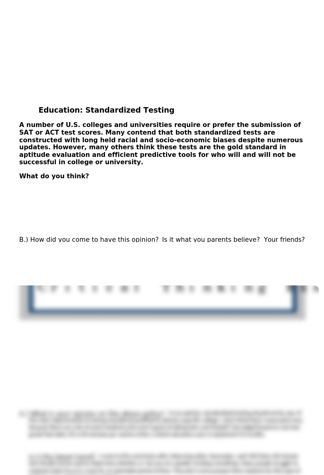 Critical Thinking Analysis 4- Education- Standardized Testing.docx_ddc3488vtjg_page1