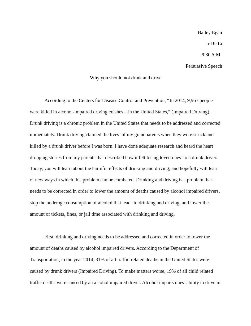 Why You Should Not Drink and Drive Pursuasive Speech.docx_ddc9cq48pw9_page1