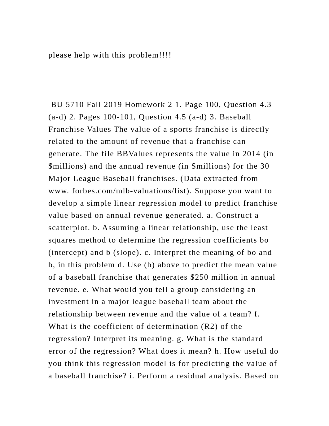 please help with this problem!!!! BU 5710 Fall 2019 Homework.docx_ddce3ixfz35_page2