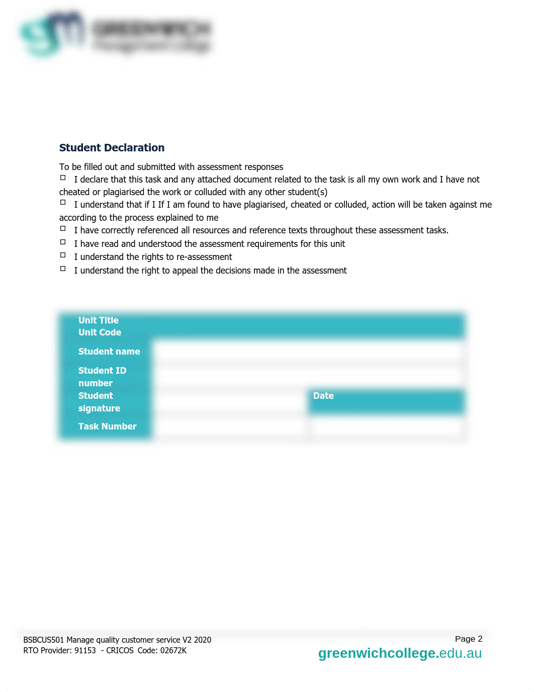 BSBCUS501 Manage quality customer service -  Assessment Task 3.pdf_ddcteeehhwu_page2