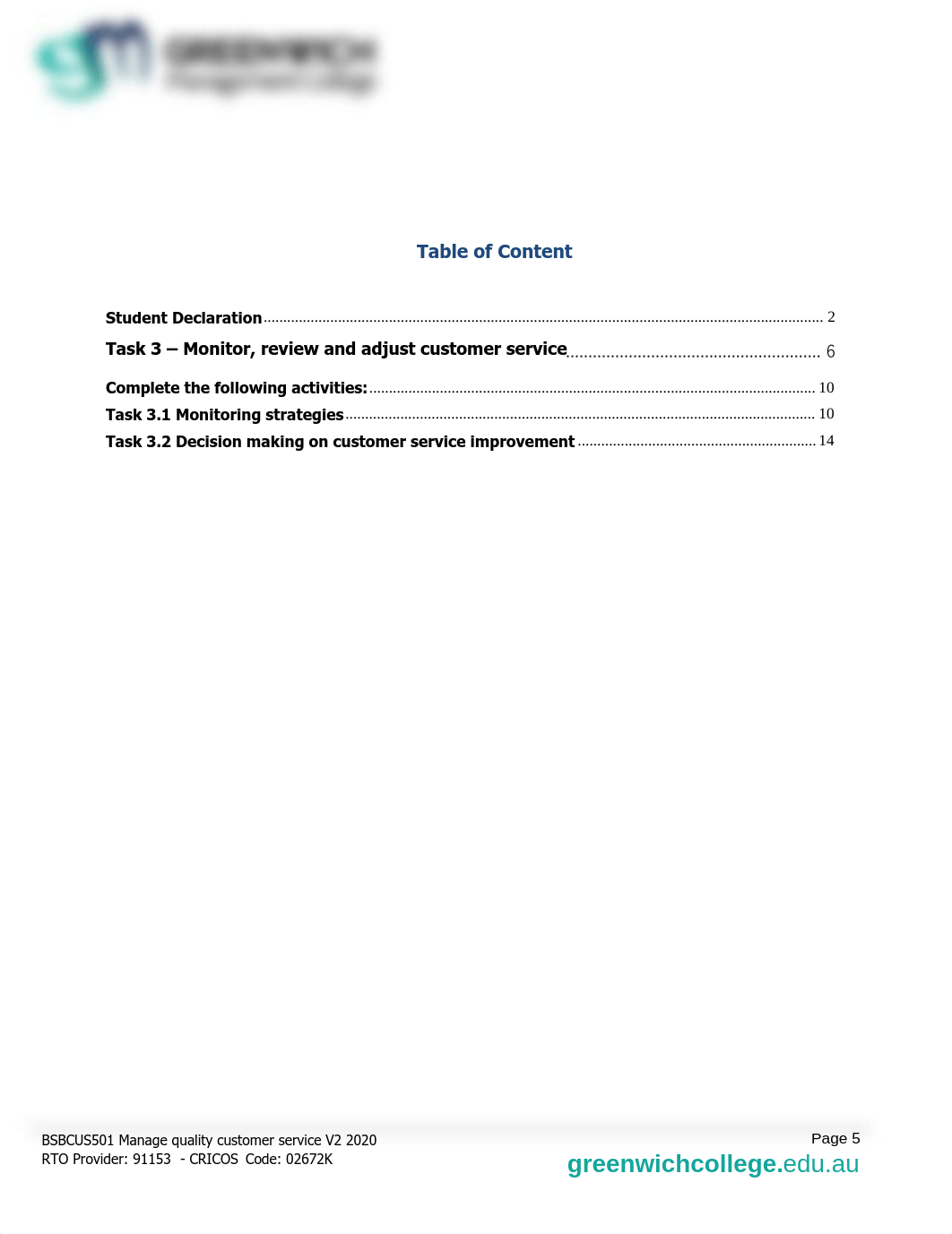 BSBCUS501 Manage quality customer service -  Assessment Task 3.pdf_ddcteeehhwu_page5