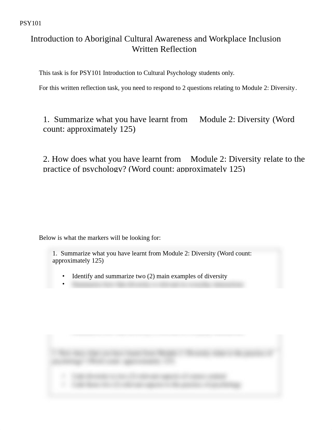 PSY101 Written reflection task.pdf_ddd0vr58080_page1