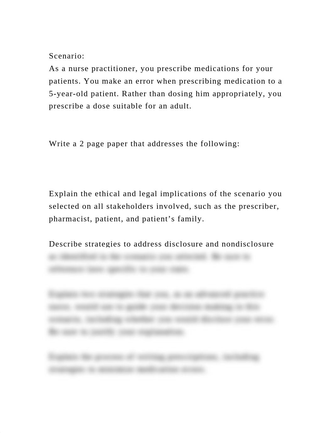 Scenario As a nurse practitioner, you prescribe medications for y.docx_dddroucwm1f_page2