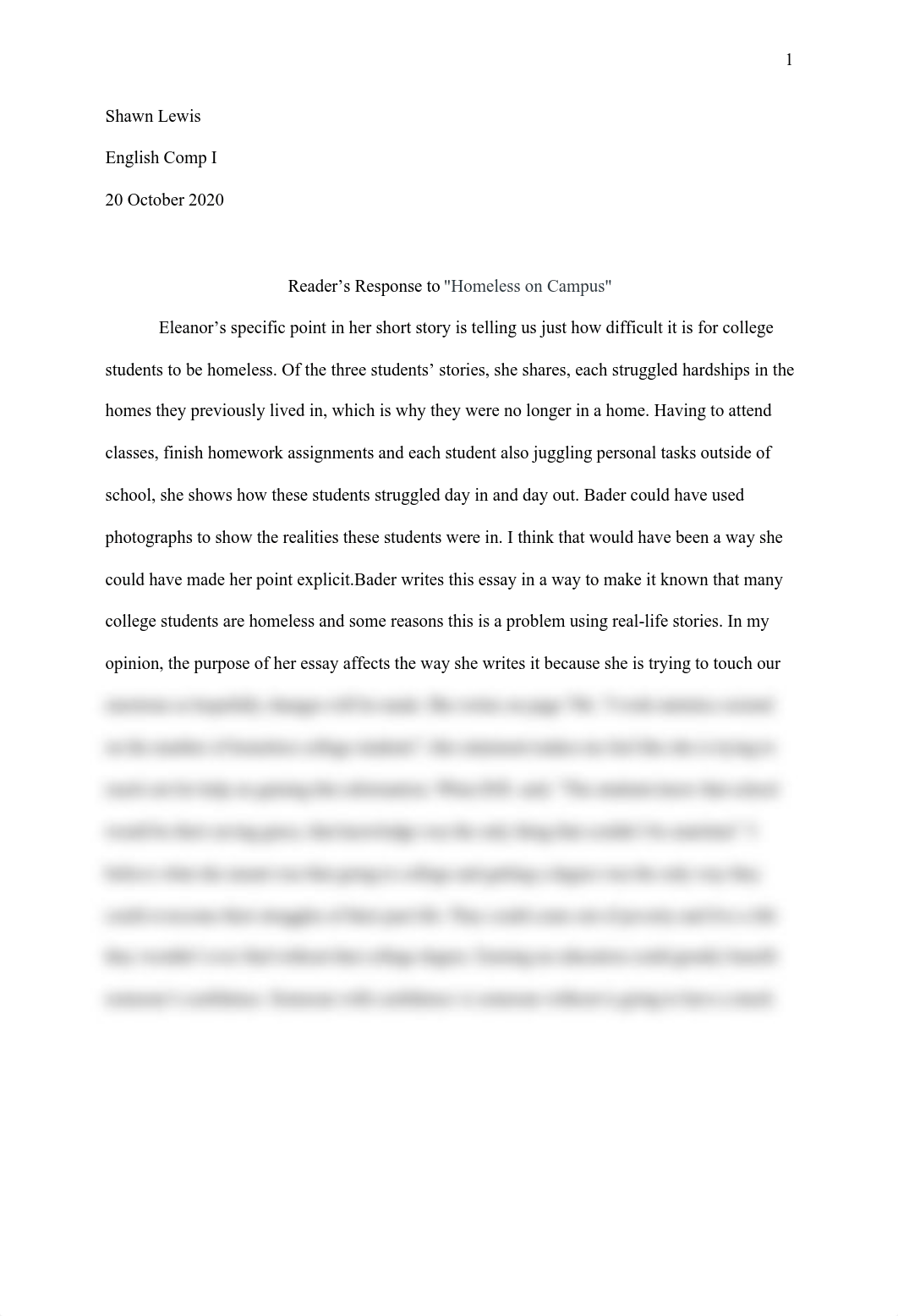 Reader's Response Homeless on Campus.pdf_dddu55o3ikq_page1