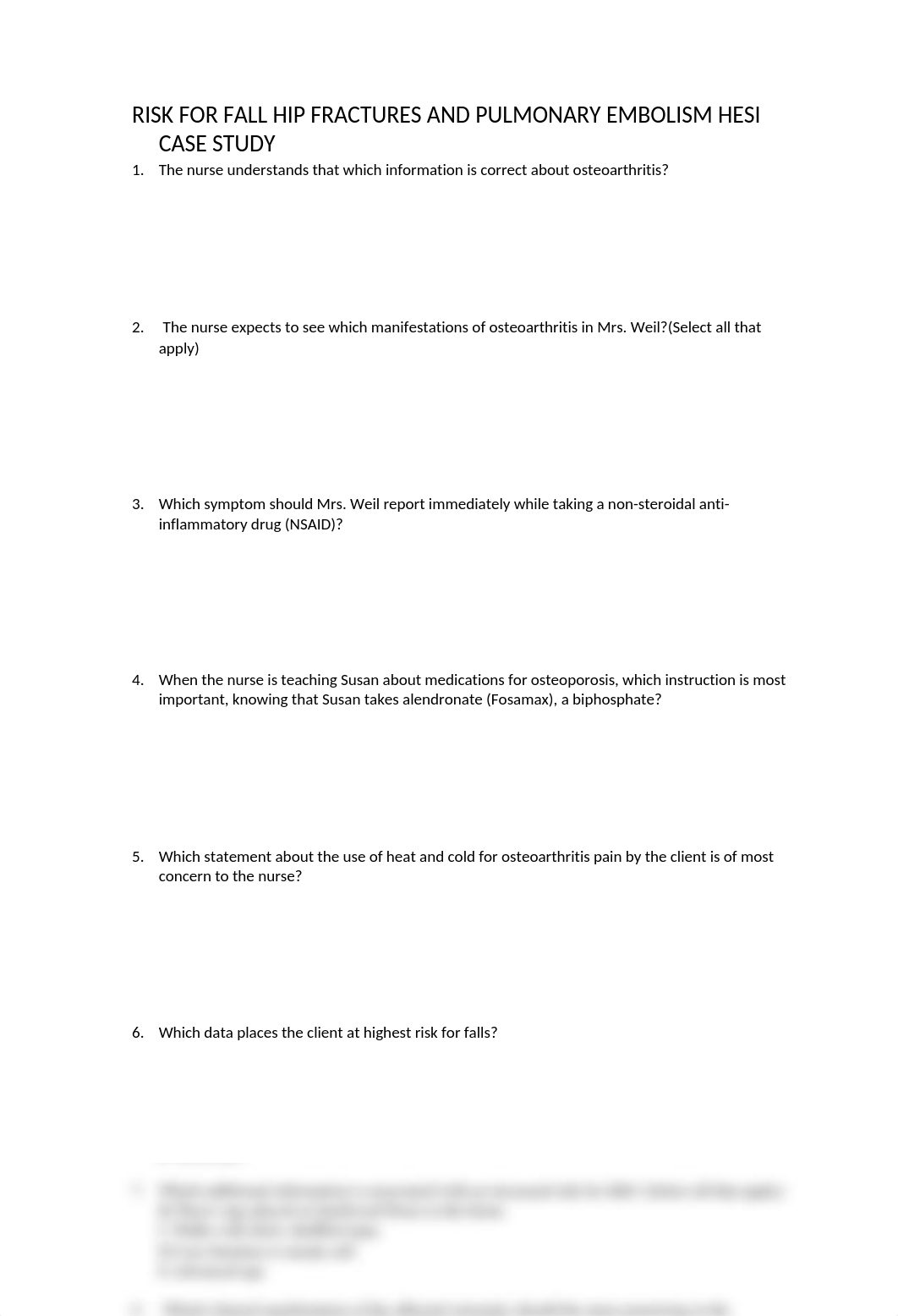 Risk for Falls^J Hip Fractures^J and Pulmonary Embolism HESI case study.docx_dddyg7g5vi6_page1