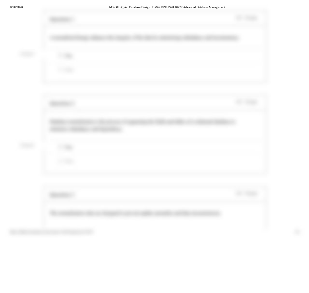 M3-DES Quiz_ Database Design_ ISM6218.901S20.10777 Advanced Database Management.pdf_ddetlq89f01_page2