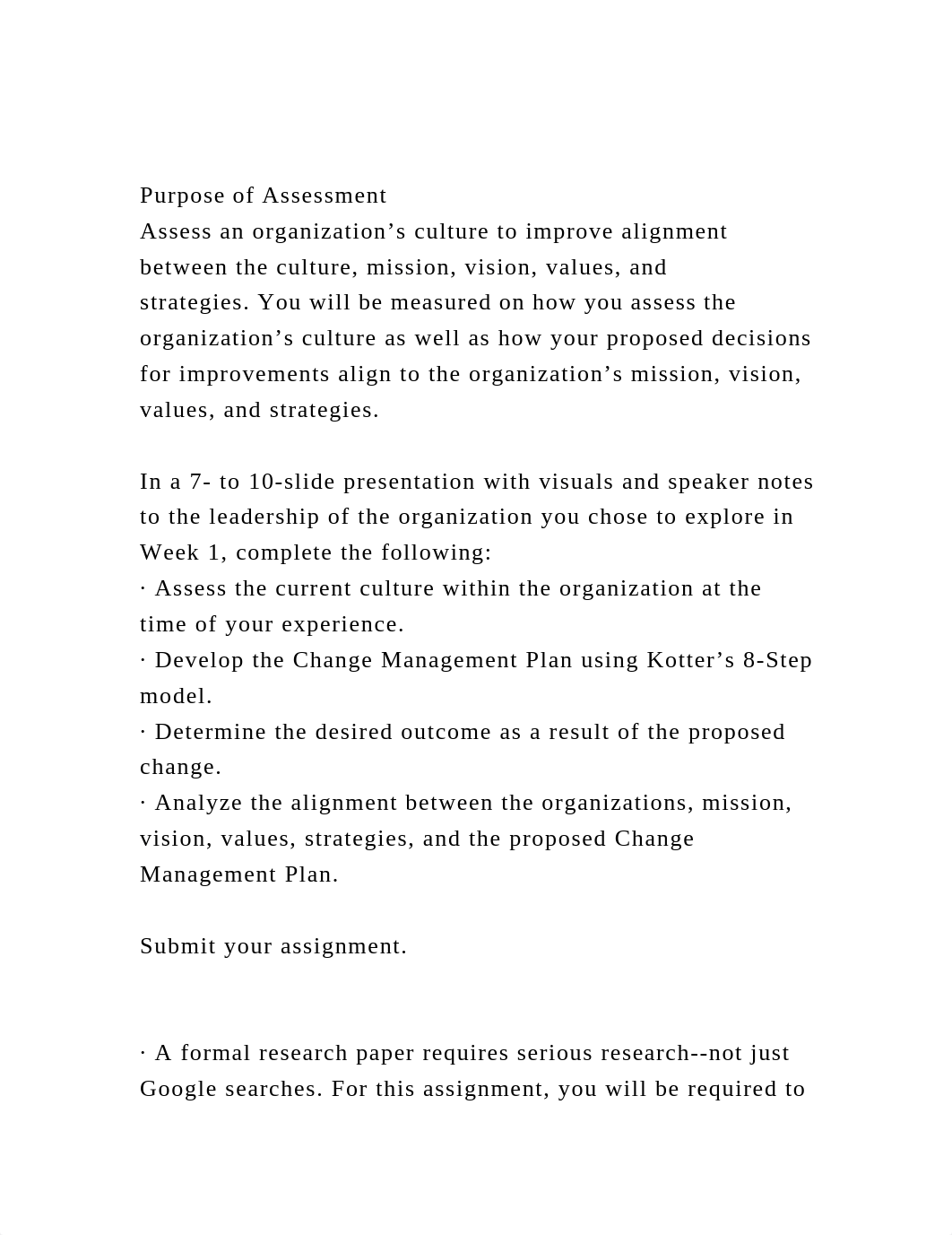 Purpose of AssessmentAssess an organization's culture to improve.docx_ddezv2w9zfx_page2