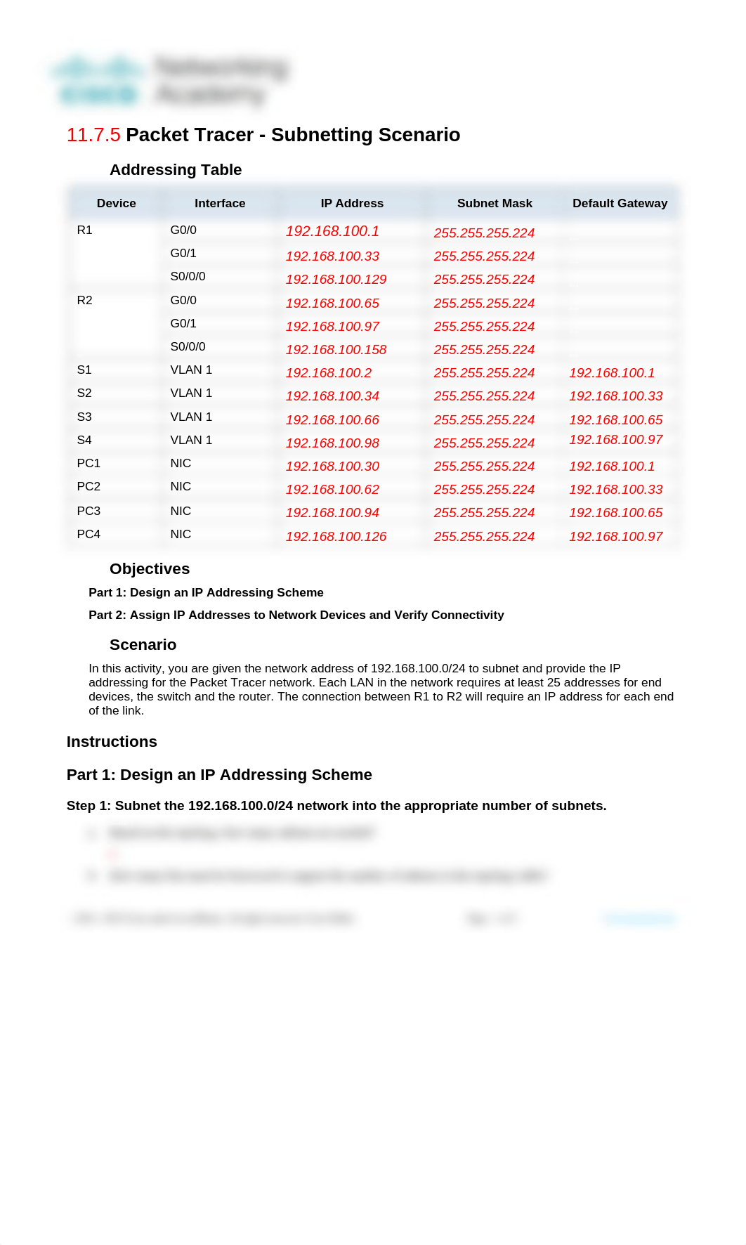 11.7.5 Packet Tracer - Subnetting Scenario.docx_ddfa4rn6nkl_page1