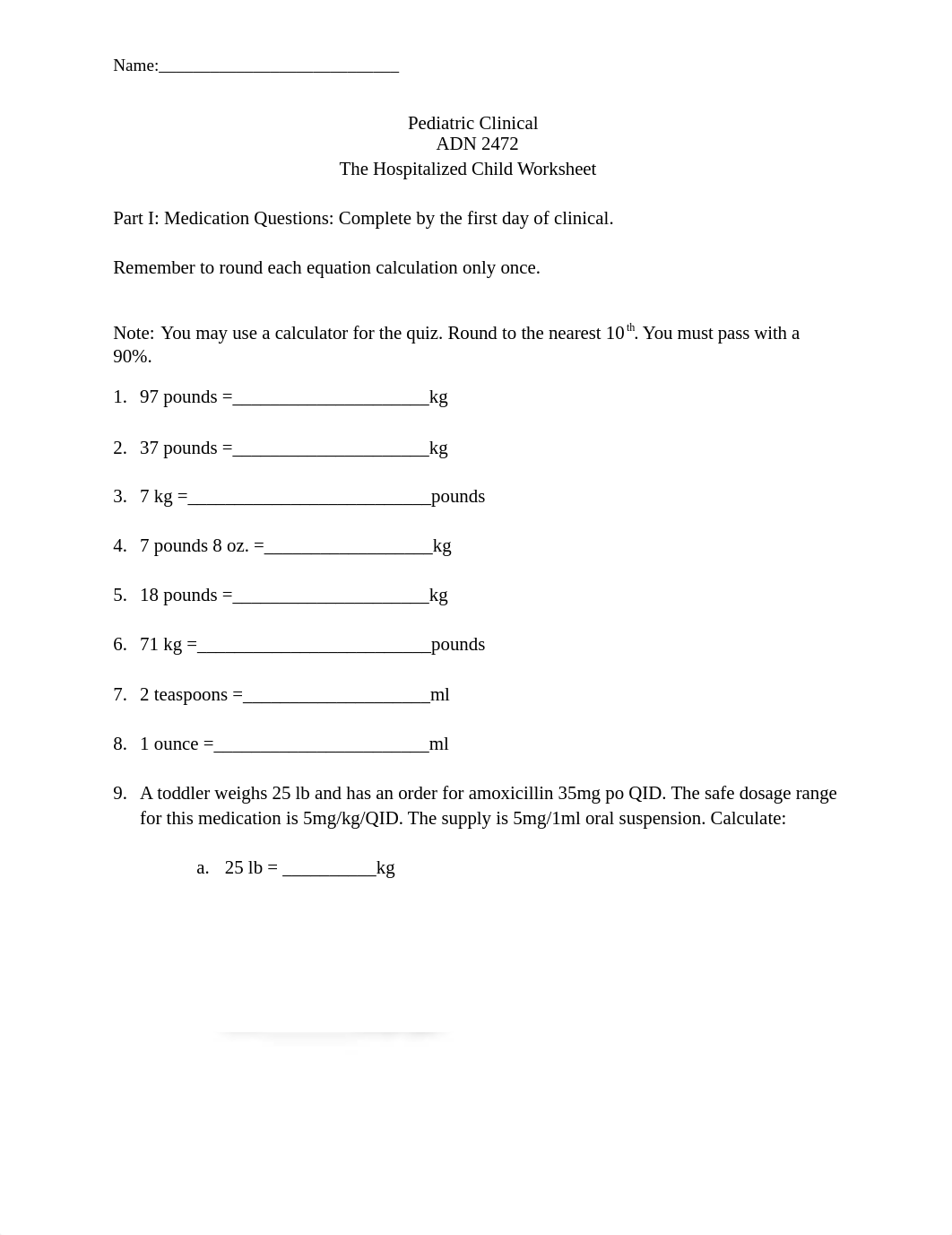 Peds Med+calculation+Quiz and worksheet1.docx_ddfxs6semg3_page1