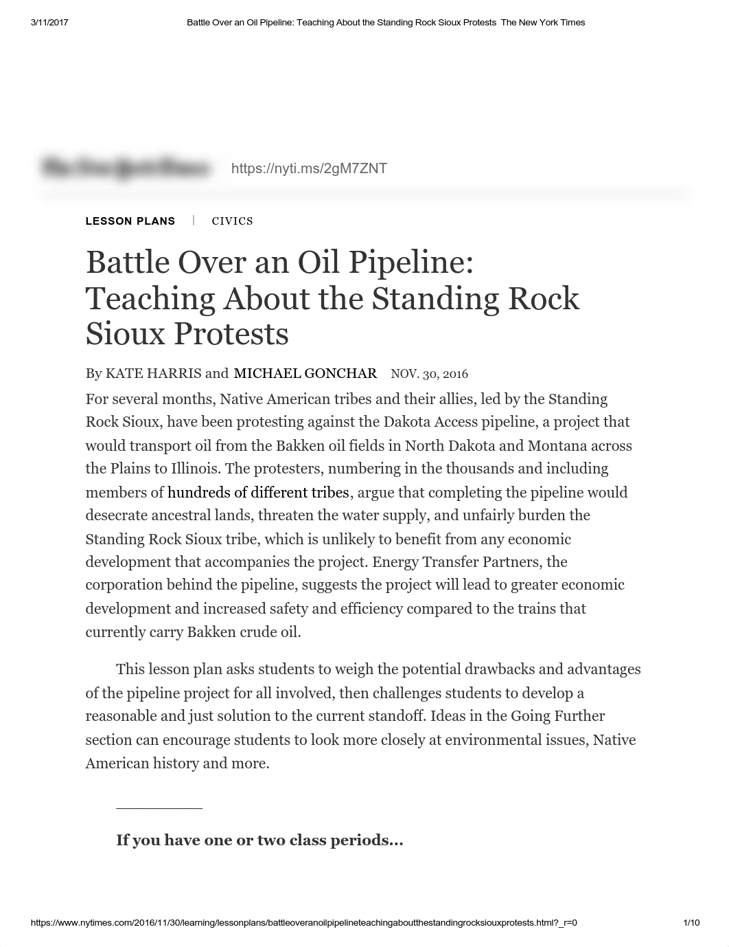 Battle Over an Oil Pipeline_ Teaching About the Standing Rock Sioux Protests - The New York Times.pd_ddfzu9icv7g_page1