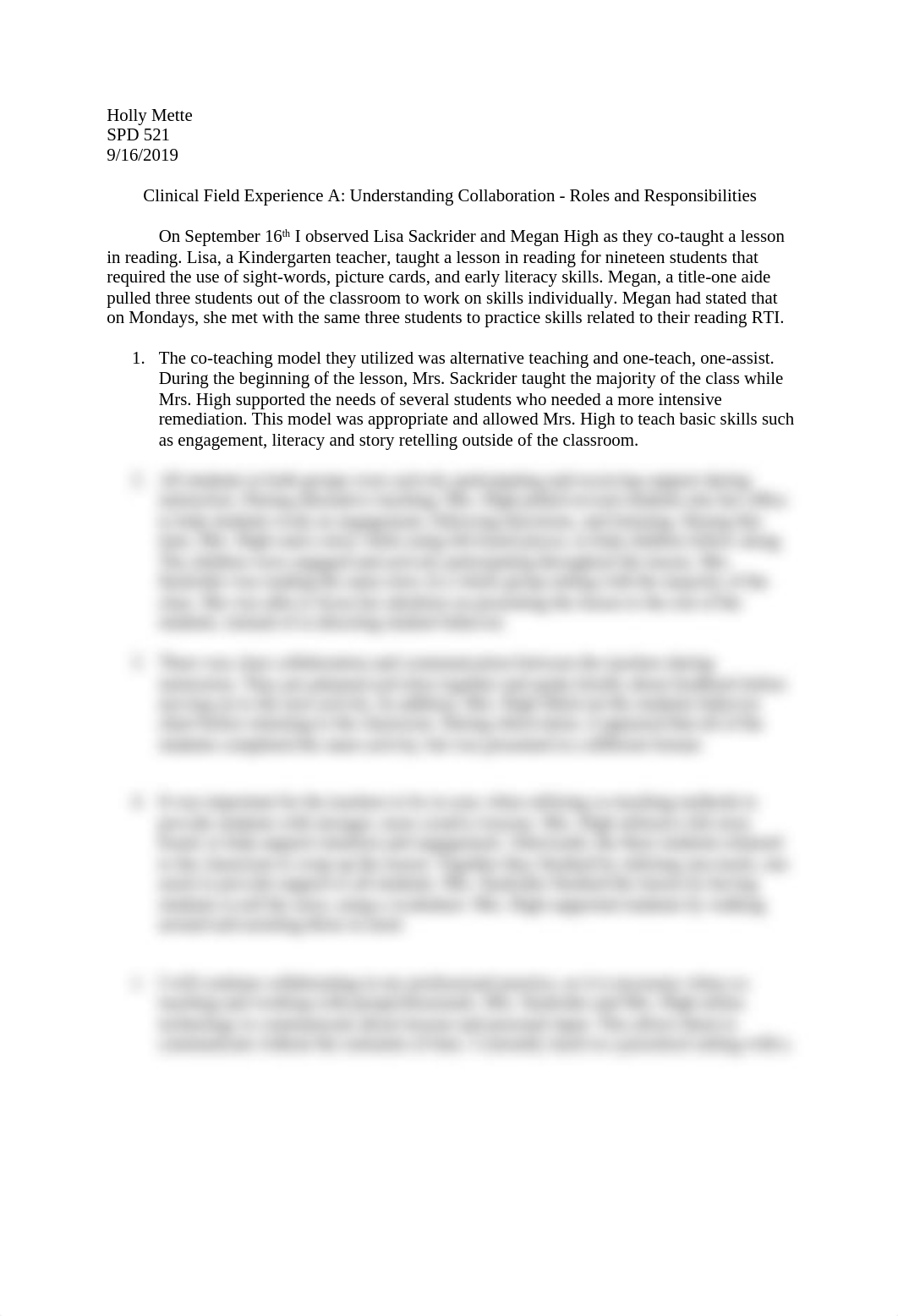 Clinical Field Experience A Understanding Collaboration - Roles and Responsibilities.docx_ddg0jsueheq_page1