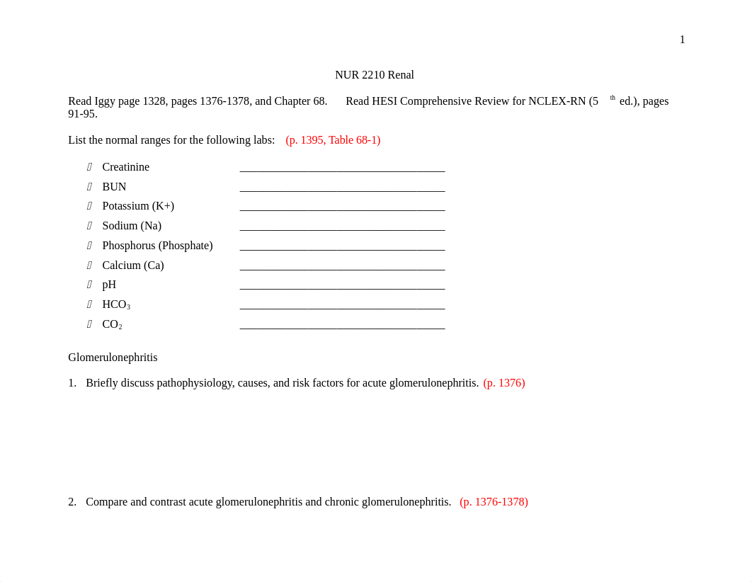 NUR 2210 Renal Ticket to Class- KEY.docx_ddg1e1irtcm_page1