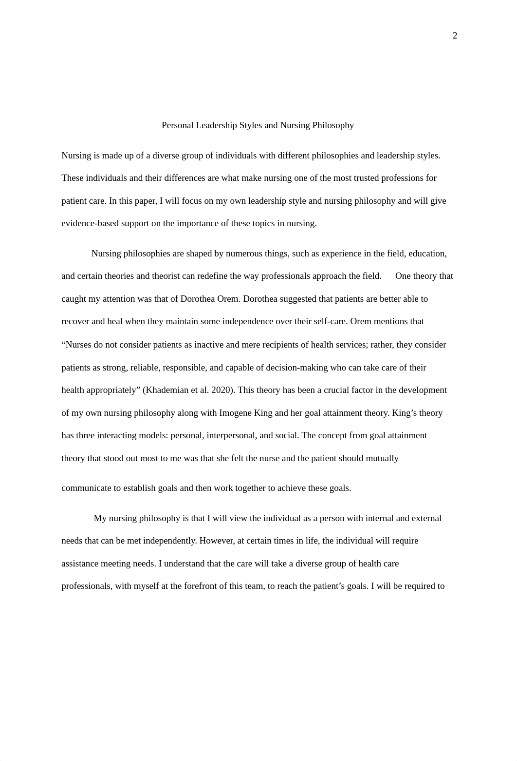 nursing leadership and philosophy paper.docx_ddgnwmtikii_page2