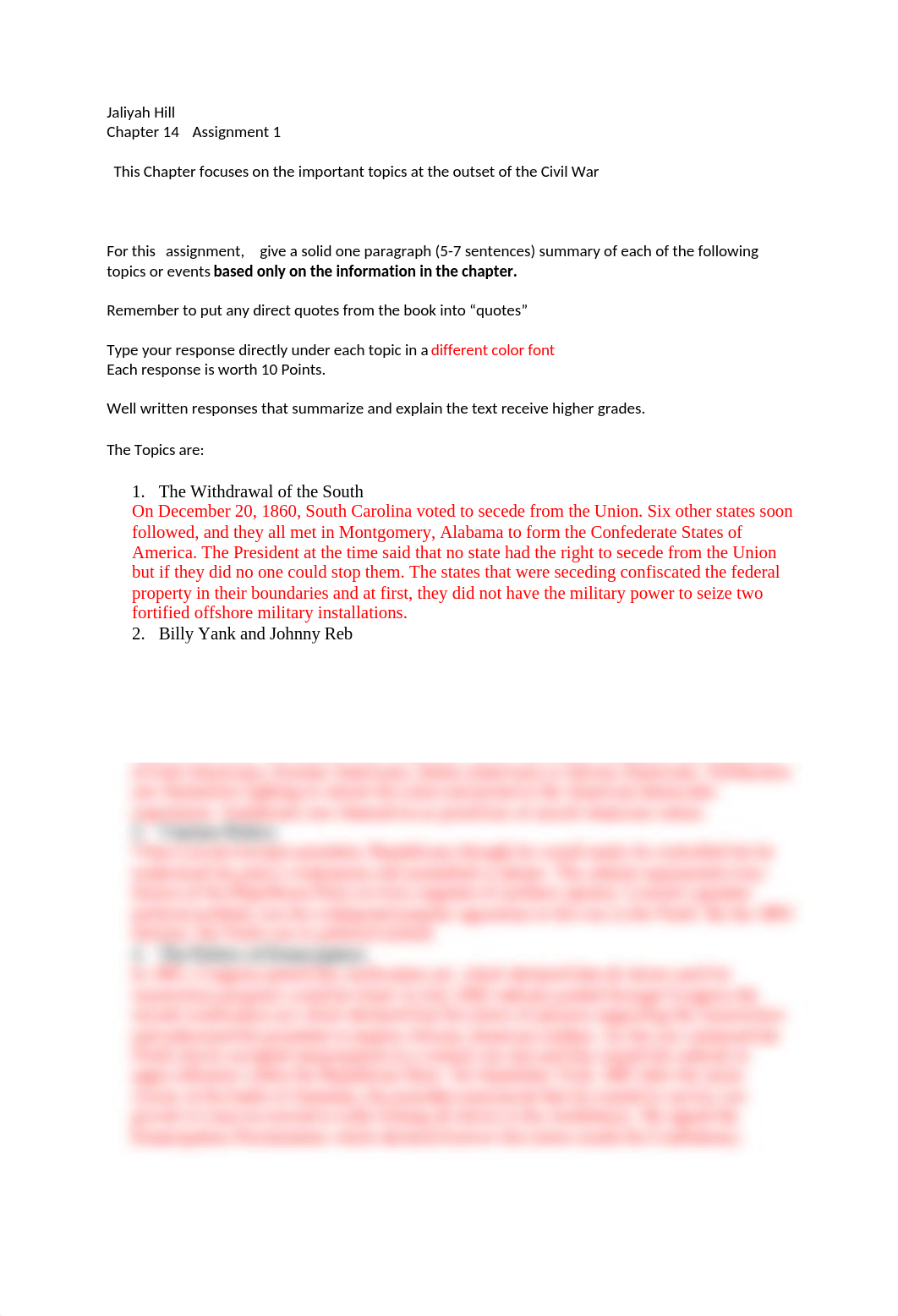 AH 1  Chapter 14   Assignment 1- Jaliyah Hill.docx_ddguoyufev5_page1