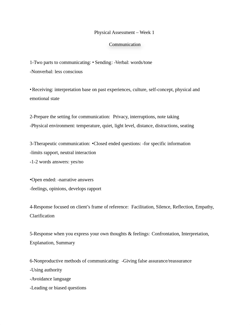 Physical Assessment Week 1 Study guide.docx_ddh1glozrpu_page1