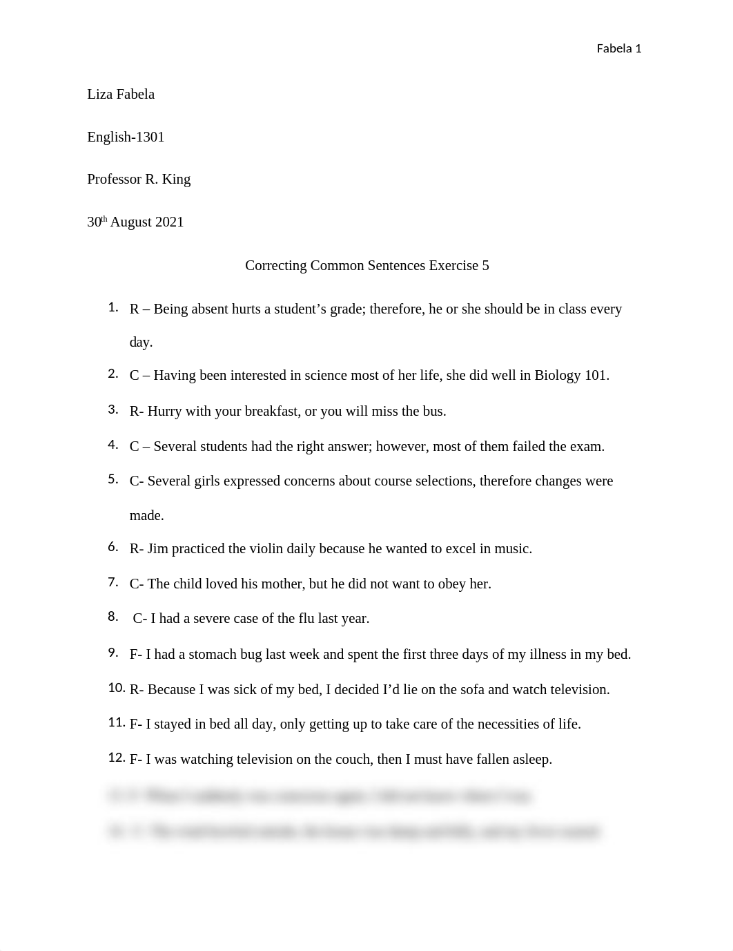 Fabela, Liza English 1301 Corrcting Common Sentences.docx_ddh1vg254nj_page1