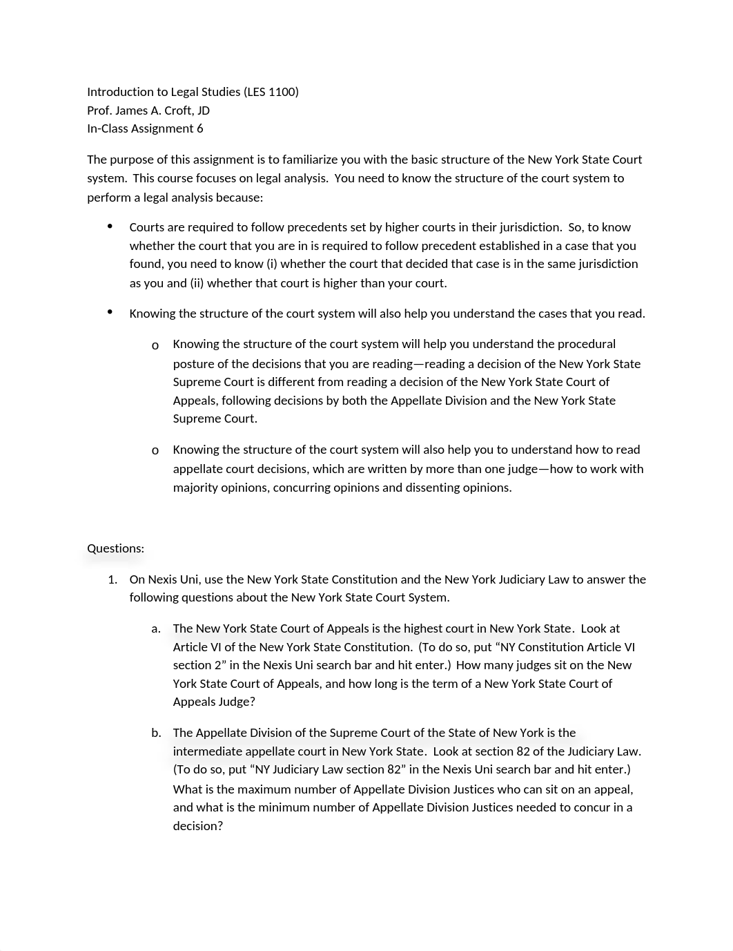 LES 1100_Croft_In Class Assignment 6_Structure of NYS Cts.doc_ddhy1ffwbq8_page1