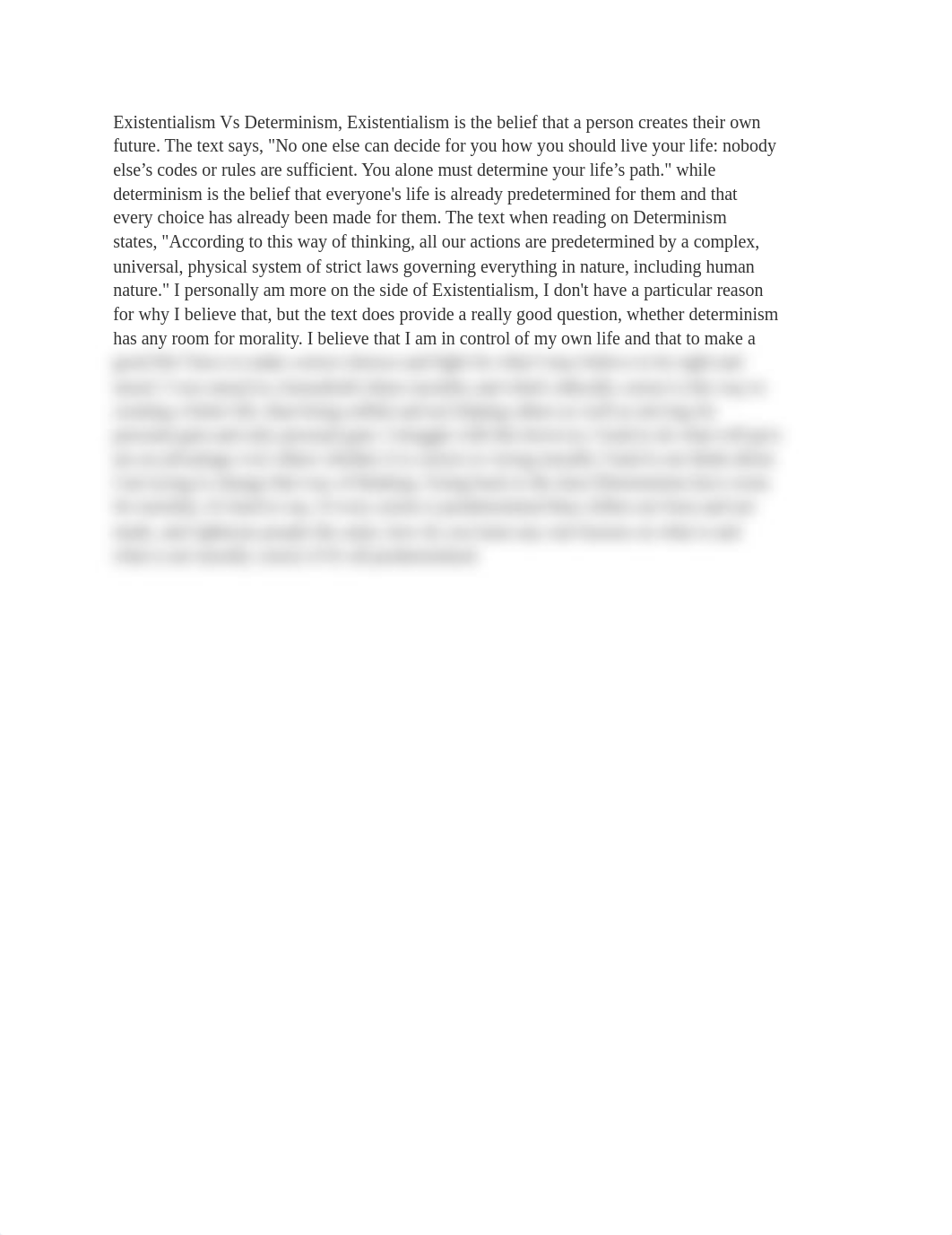 Existentialism Vs Determinism, Existentialism is the belief that a person creates their own future_ddivuc3q7qw_page1