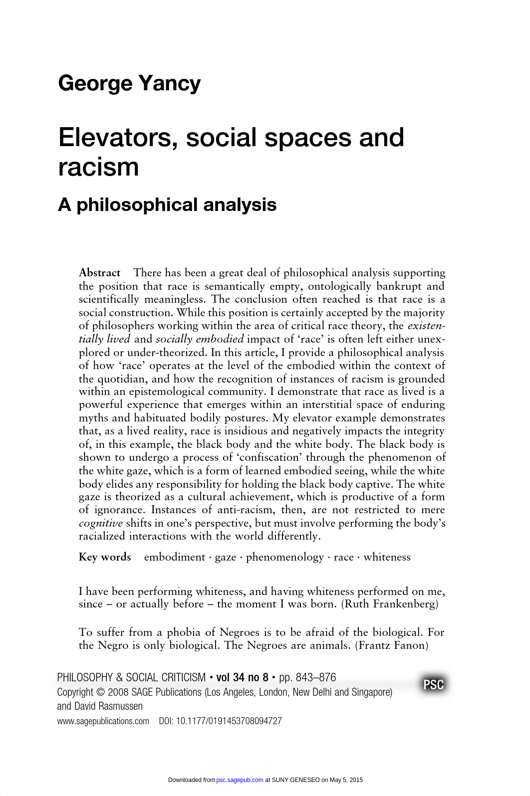 Yancy elevators social spaces and racism.pdf_ddj2ce8rrjp_page1