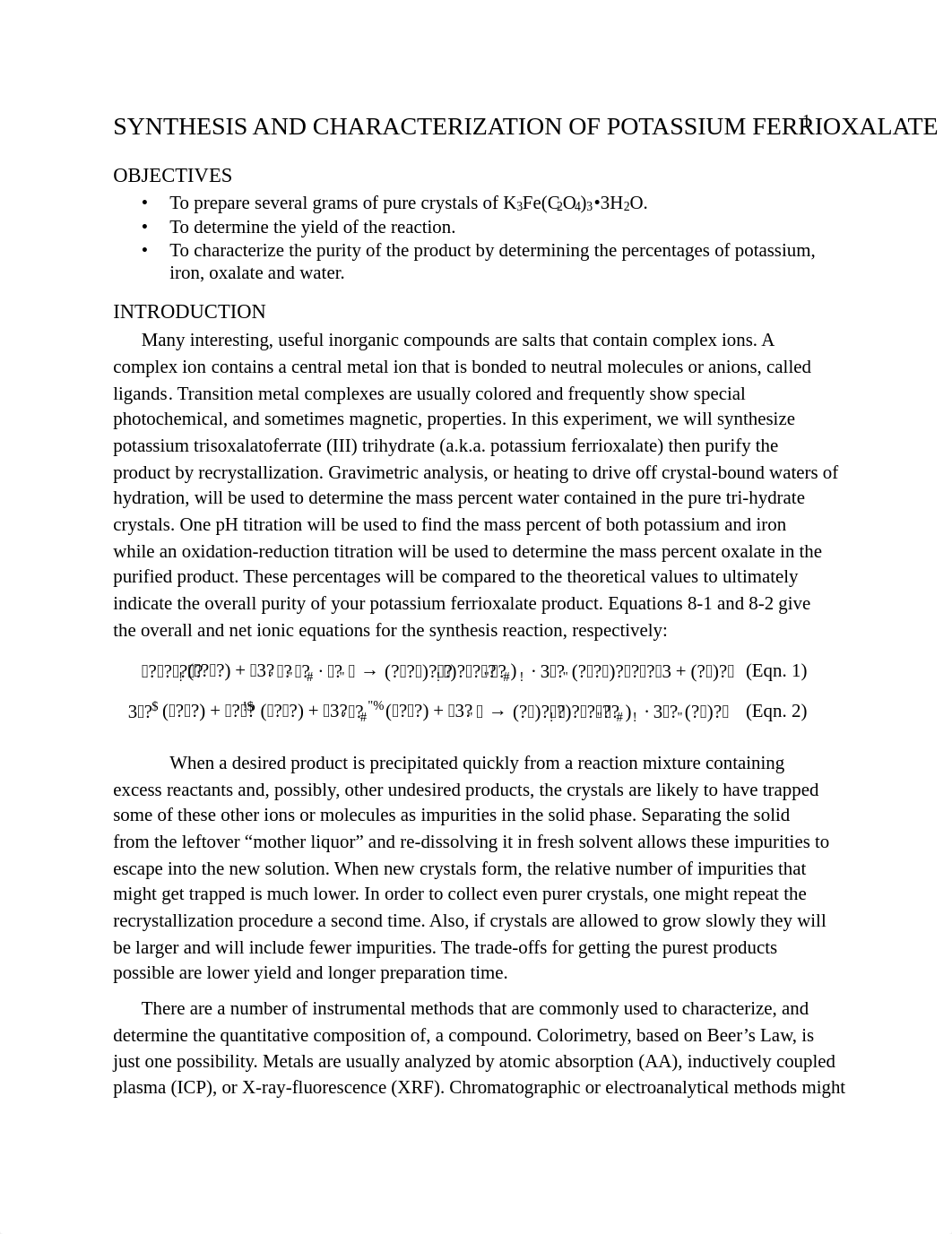 SP2021_A108_SYNTHESIS AND CHARACTERIZATION OF POTASSIUM FERRIOXALATE1.pdf_ddjgbd9srz0_page1