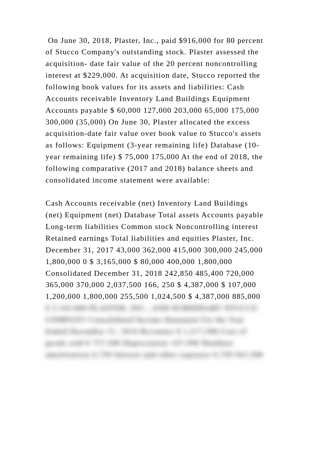 On June 30, 2018, Plaster, Inc., paid $916,000 for 80 percent of Stuc.docx_ddk6gawga4o_page2