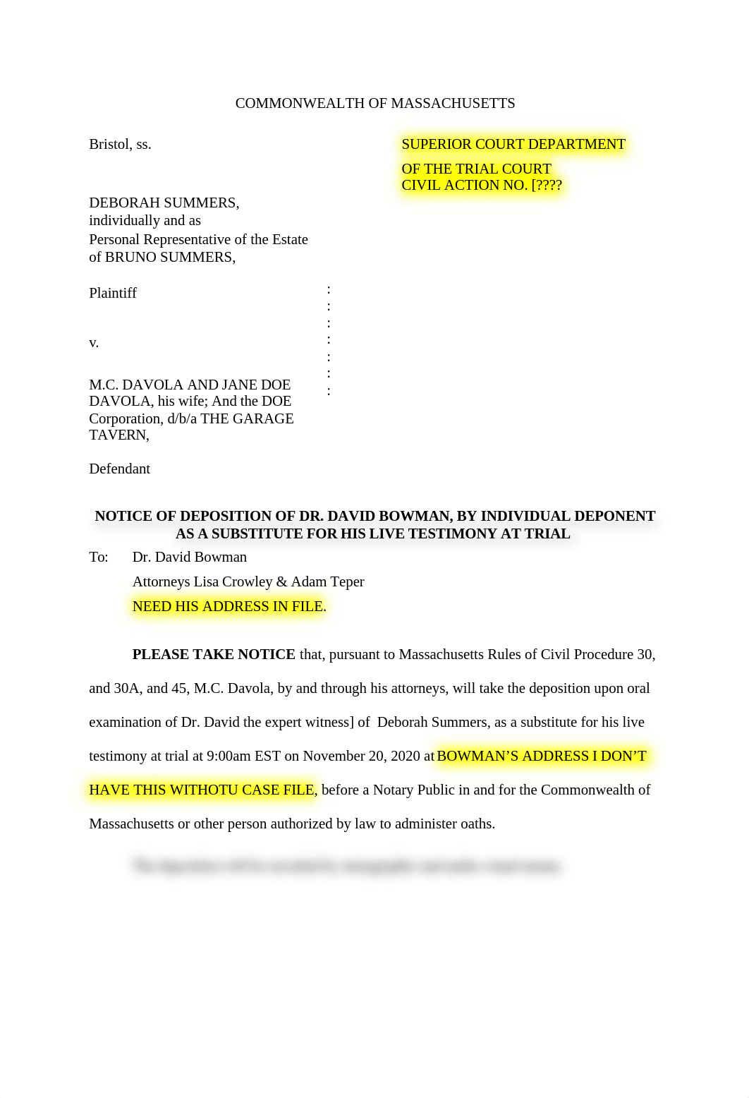 Notice of Deposition (MA).doc_ddkij7ezlah_page1