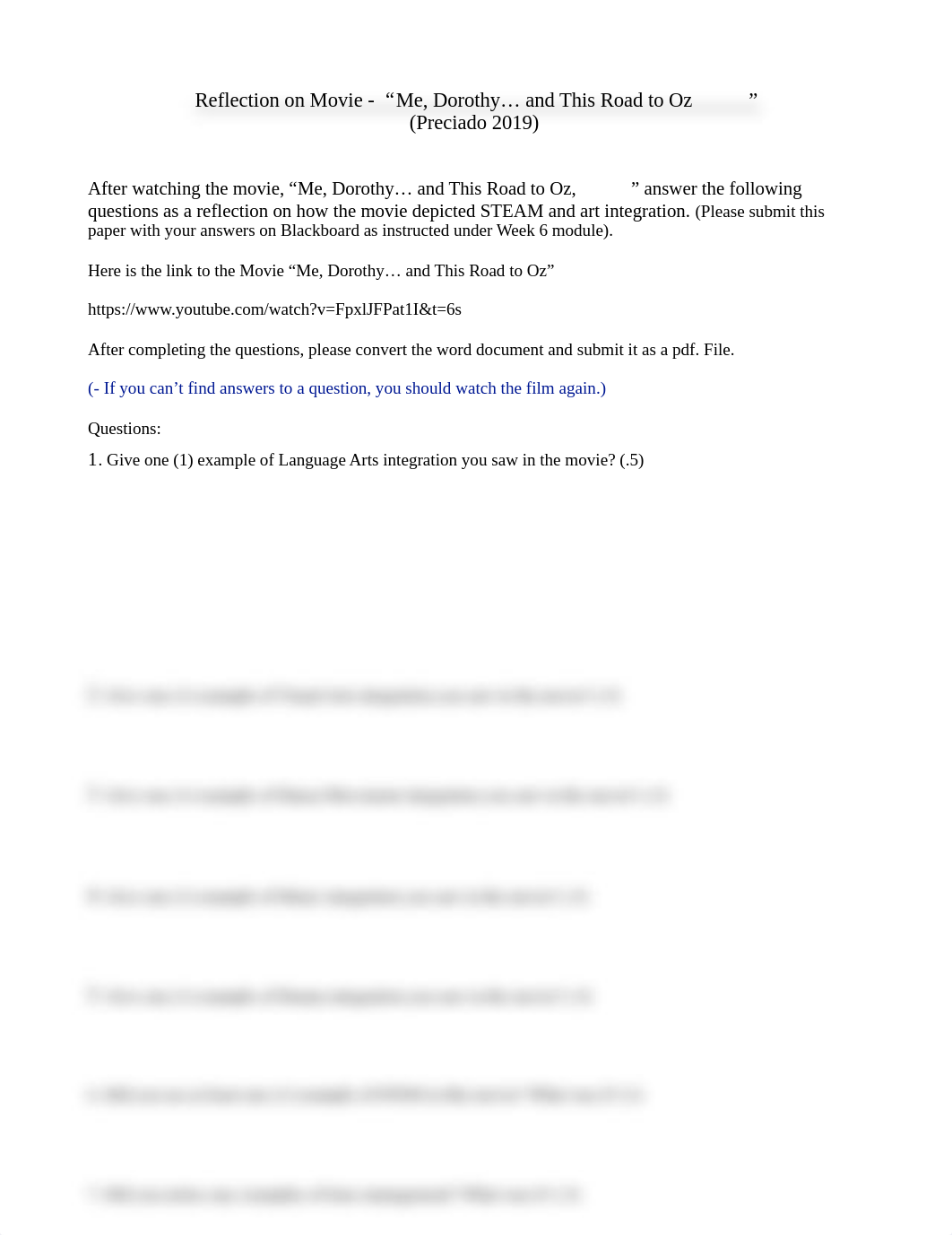 Reflection on movie WRD - Me DorothyRd to Oz (1).docx_ddl7fcw3mxr_page1