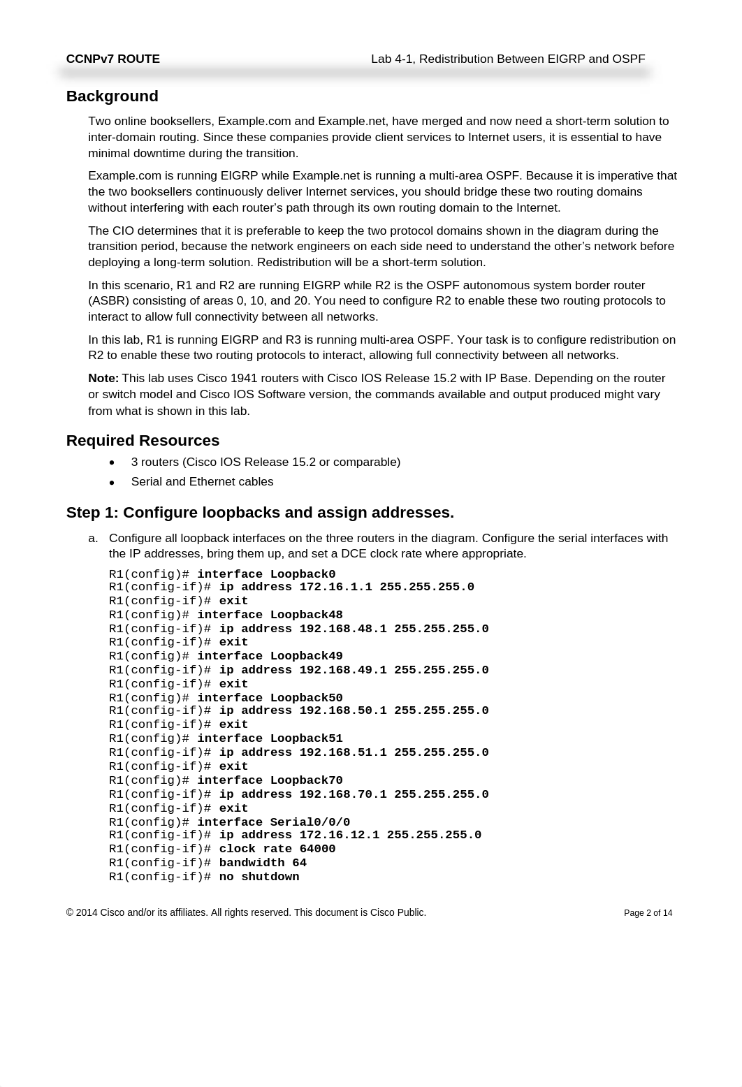 CCNPv7_ROUTE_Lab4-1_Redistribution_EIGRP_OSPF_Student (1)_ddl97klz84n_page2