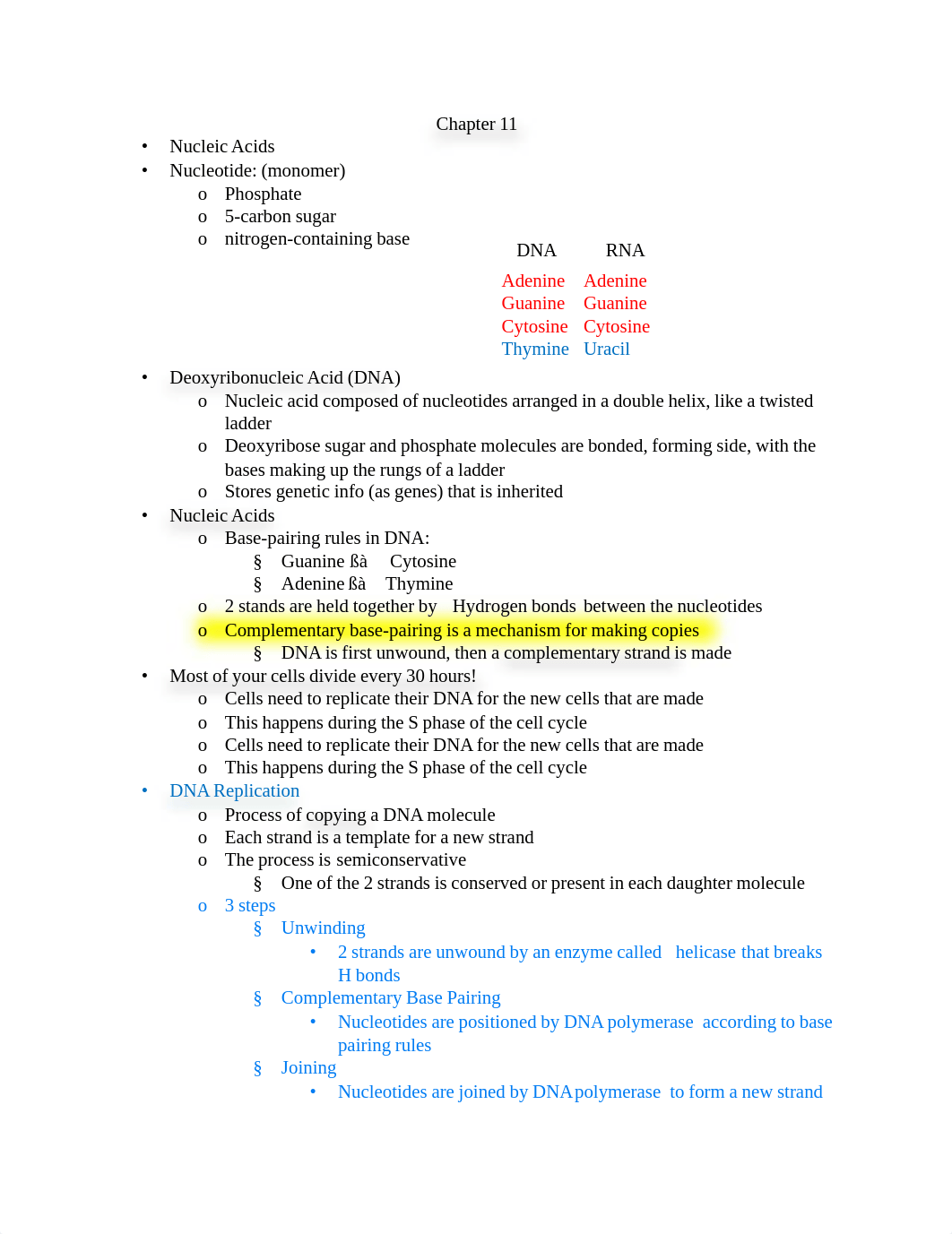 Biology Test Review, DNA.pdf_ddm1vnis4ay_page1