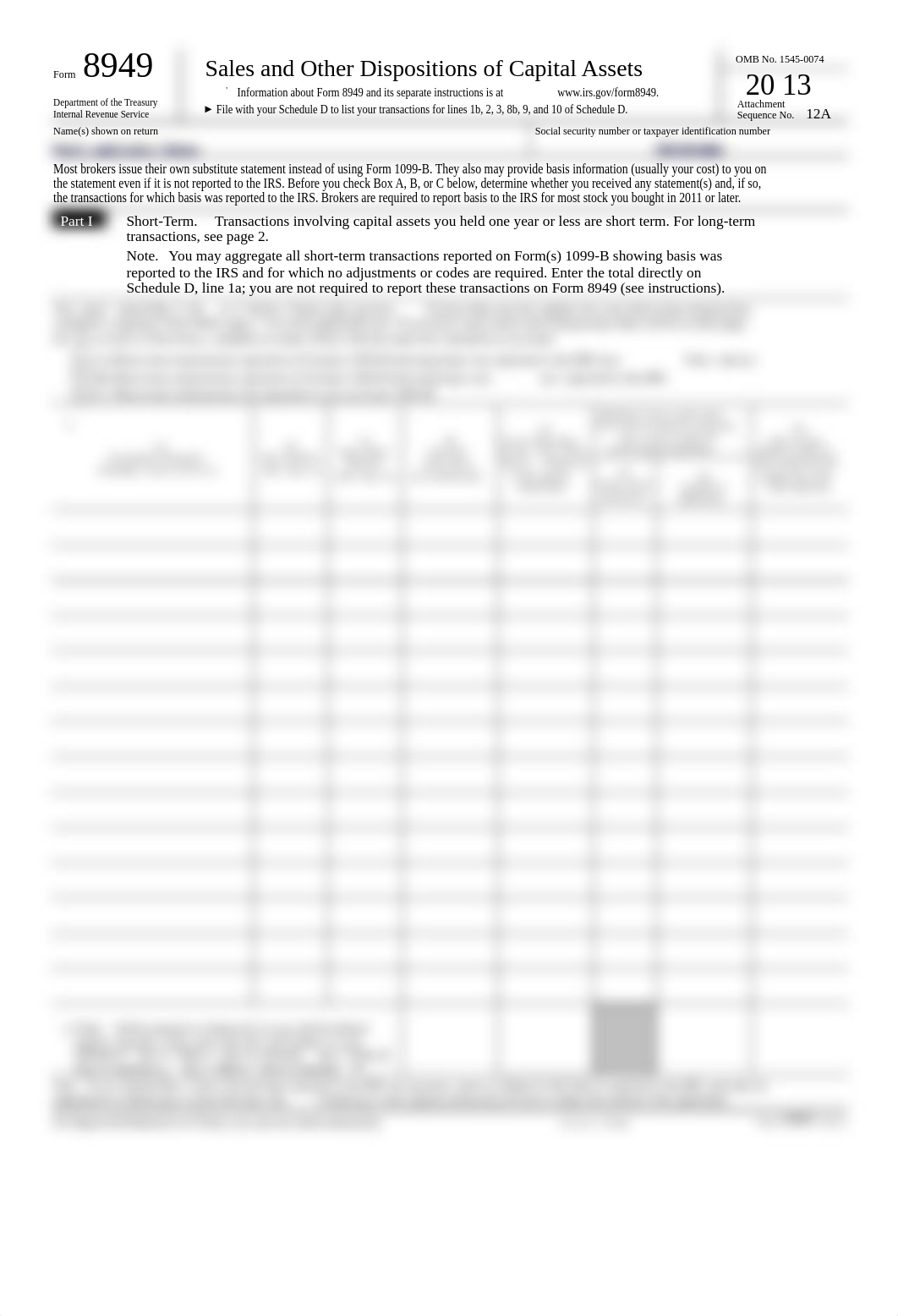 Individual Tax Return Problem 5 Form 8949_ddm524forw4_page1