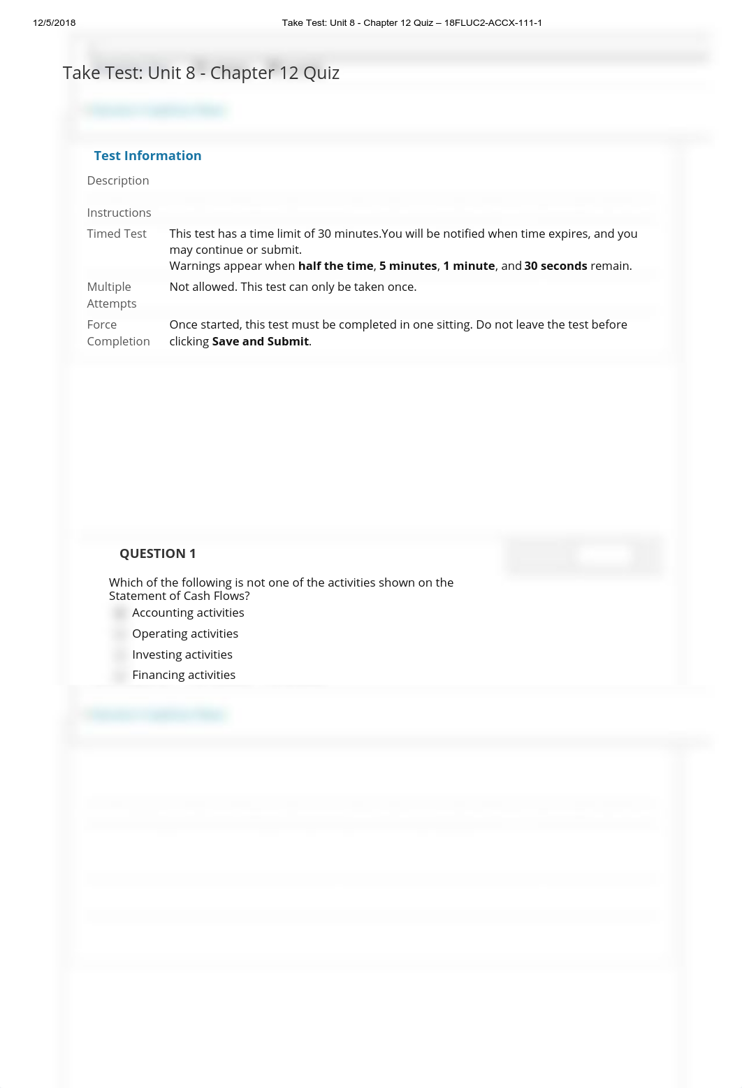 Take Test_ Unit 8 - Chapter 12 Quiz - 18FLUC2-ACCX-111-1.pdf_ddm78amjcc4_page1