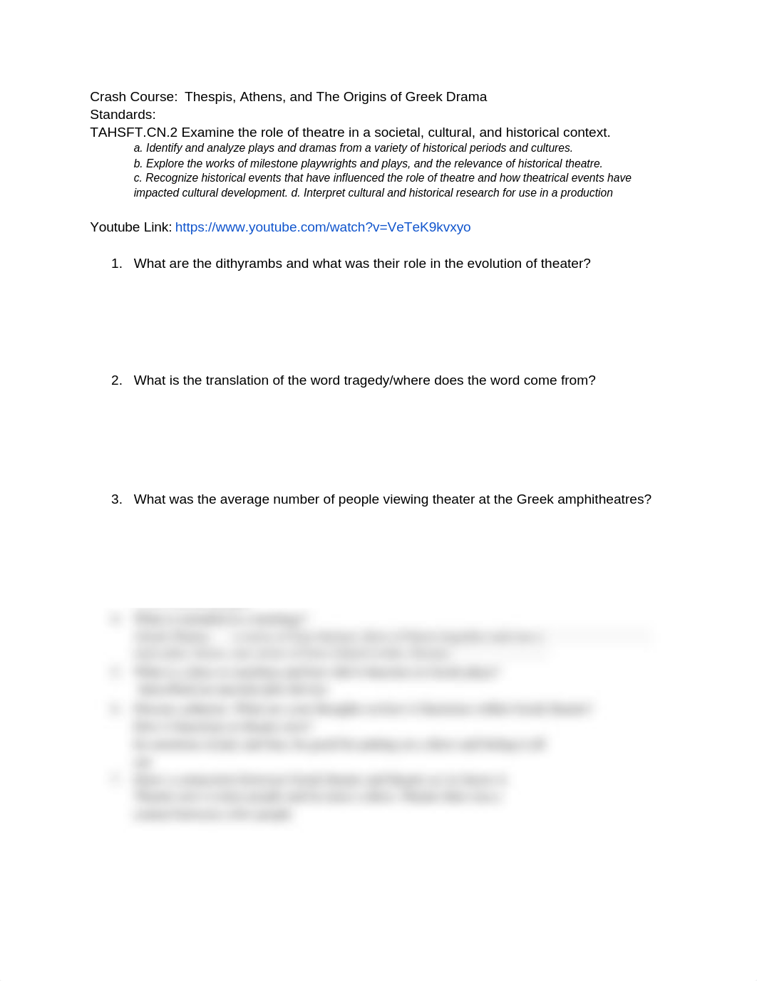 Copy of Crash Course_  Thespis, Athens, and The Origins of Greek Drama Questions.docx_ddnonvkc5u1_page1